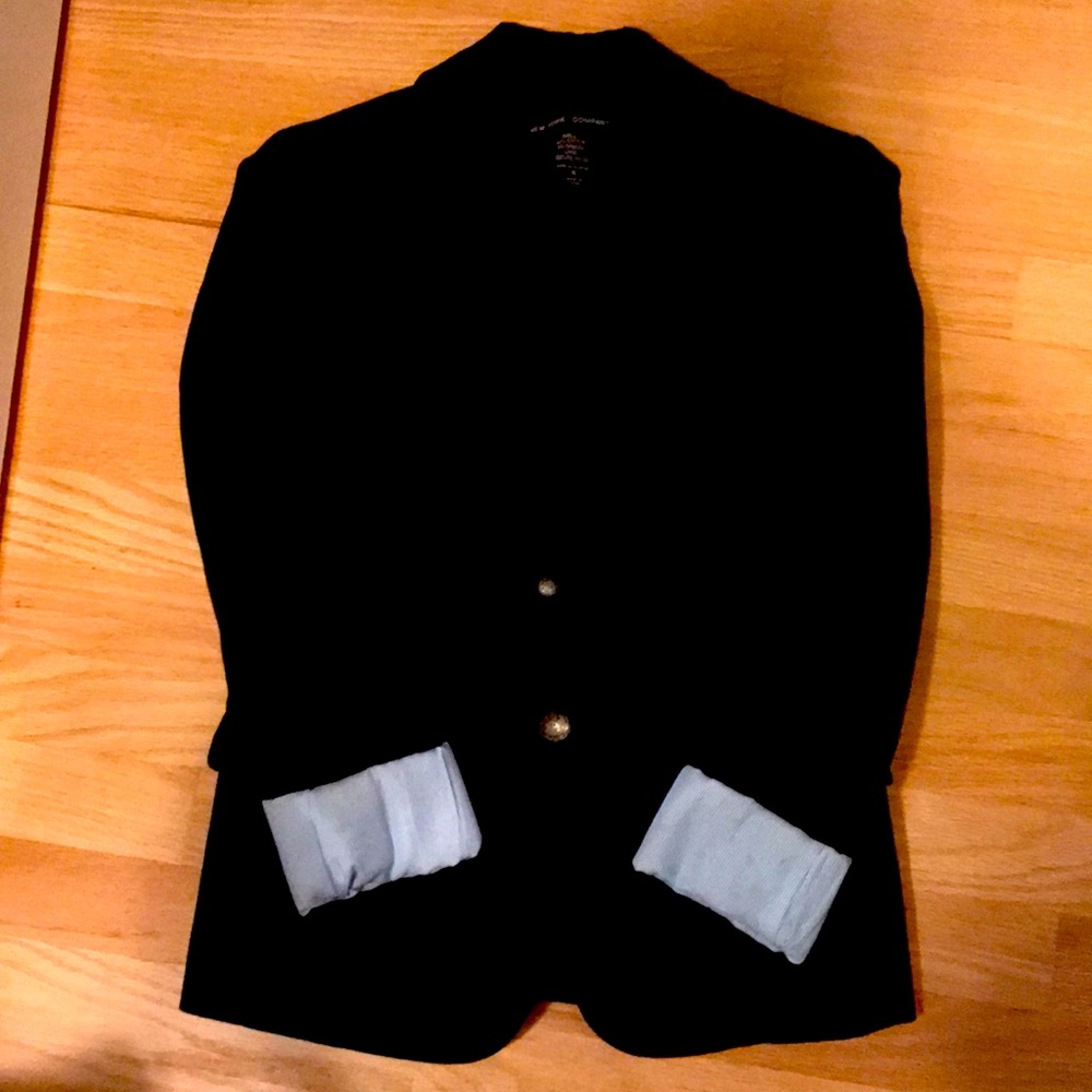 New York & Co. black blazer contrast cuffs